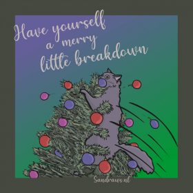 kerstkaart merry little breakdown 2021
